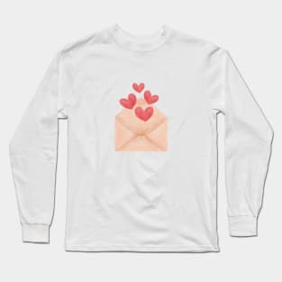 heart envelope print Long Sleeve T-Shirt